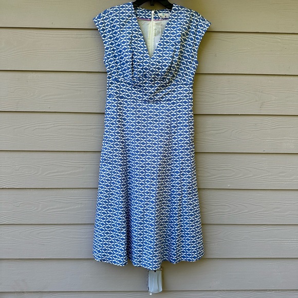 Boden Blue Patterned Dress - Picture 6 of 16